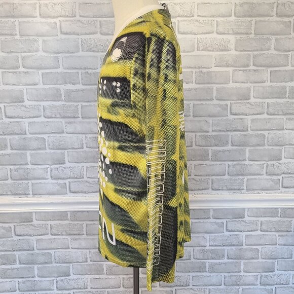 Flan Labs Cellar Soccer Jersey Mens L Green Geo  Long Sleeve Blokecore NEW - Picture 3 of 8